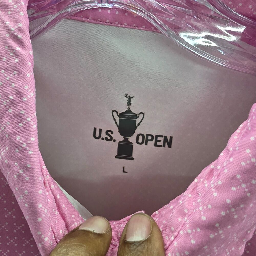 US Open Men's Pink Los Angels Country Club Polo Shirt 123rd Size L - Picture 4 of 9